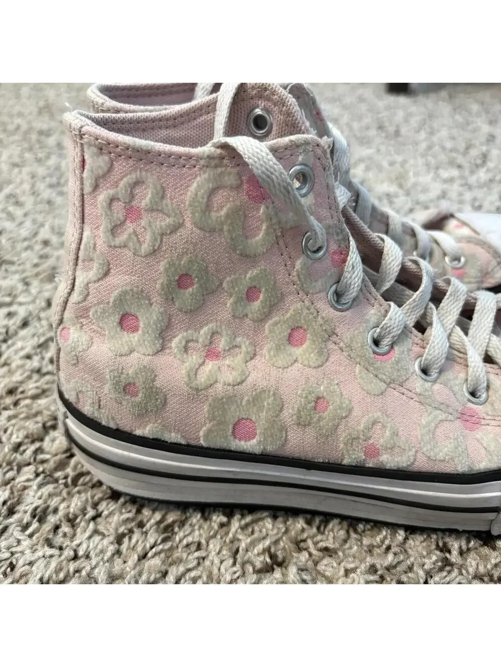 Converse Floral High Top Sneakers Chuck Taylor All Star Youth 3 Pink School